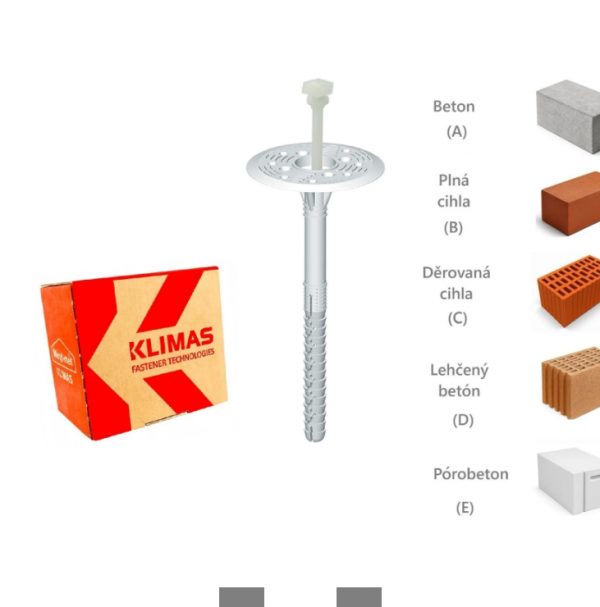 náhled talířové fasádní hmoždinky KLIMAS 200 ks