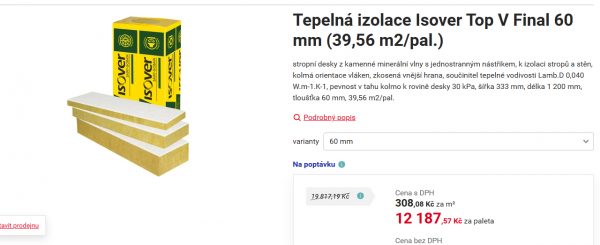 náhled Tepelná izolace Isover Top V final 60mm