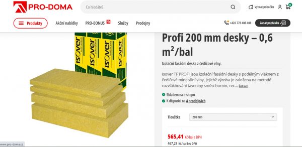 náhled Izolace tepelná Isover TF Profi 200mm